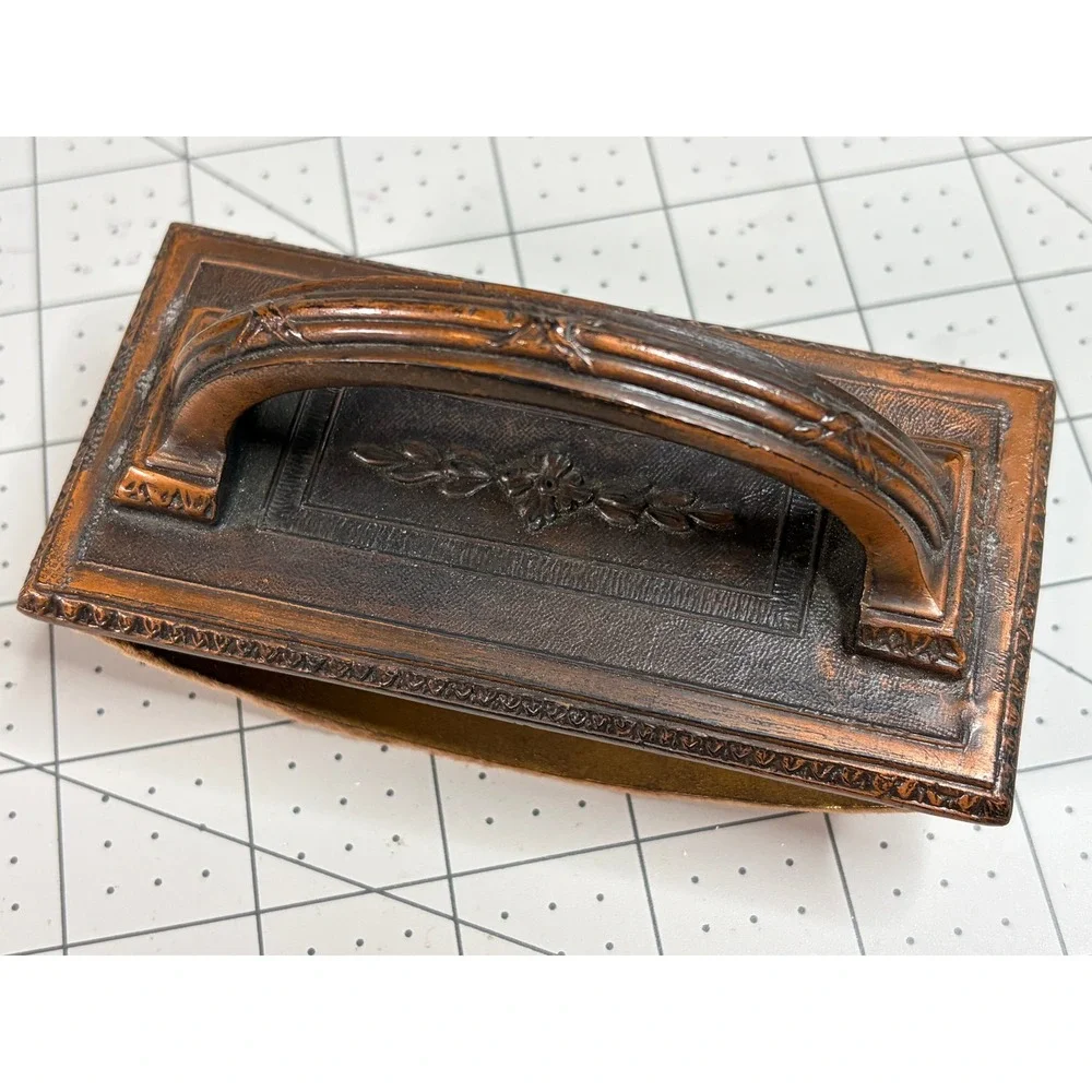 Antique Victorian Style Rocker Ink Blotter Copper Finish Floral Desk Accessory